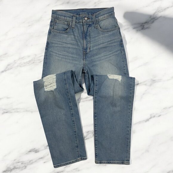 Madewell Denim - Madewell The Perfect Vintage Straight Jeans Size 25 Waist Danby Knee Rip ND515
